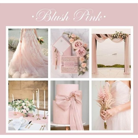 Wedding Dining Cheesecloth Table Runner 25" x 16ft - Blush / Rose Gold - Picture 5 of 5